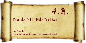 Acsádi Mónika névjegykártya