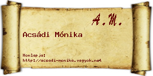 Acsádi Mónika névjegykártya