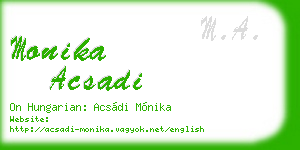 monika acsadi business card
