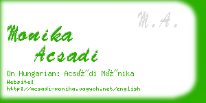 monika acsadi business card